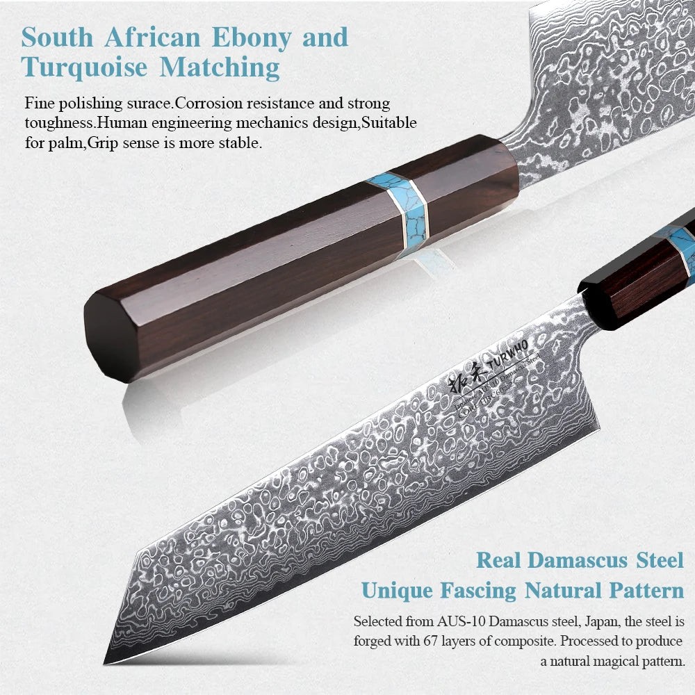 1PC-7PCS Professional Kitchen Knives Set Utility Santoku Bread Fruit Japanese Handmade 67 Layer Damascus Steel Chef Knife