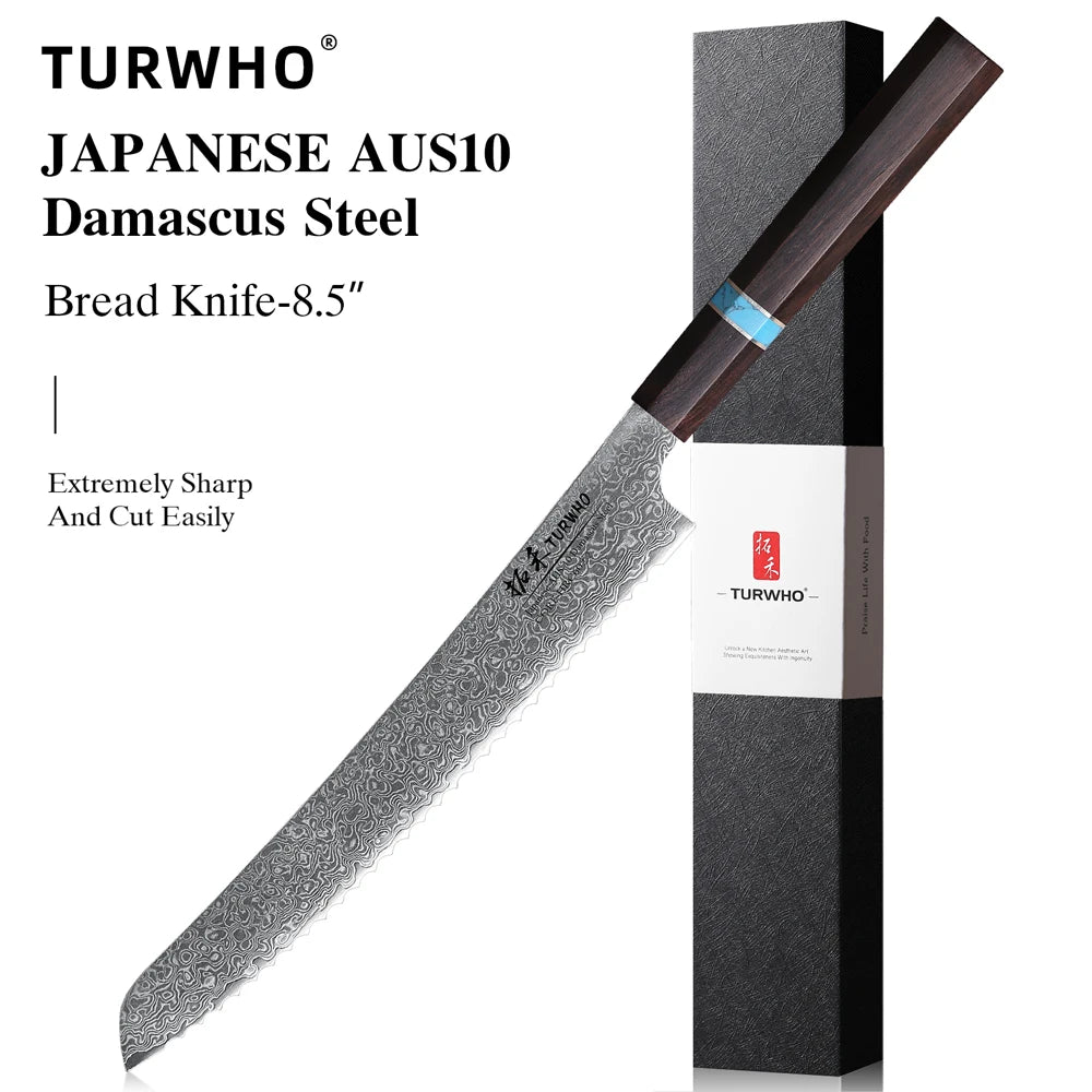1PC-7PCS Professional Kitchen Knives Set Utility Santoku Bread Fruit Japanese Handmade 67 Layer Damascus Steel Chef Knife