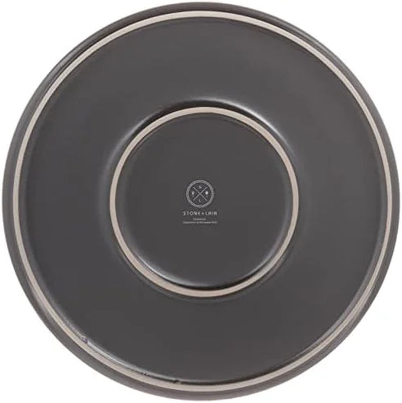 Coupe - Celina Stoneware round Dinner Plates Set, 4-Piece, Black Matte