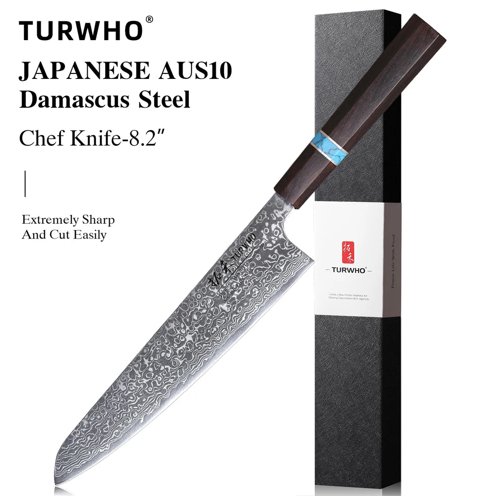 1PC-7PCS Professional Kitchen Knives Set Utility Santoku Bread Fruit Japanese Handmade 67 Layer Damascus Steel Chef Knife