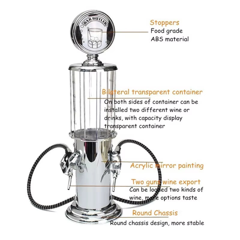Exciting Wine Gas Station Cocktail Dispenser - Double Pumps Liquor Divider for Effortless Bartending