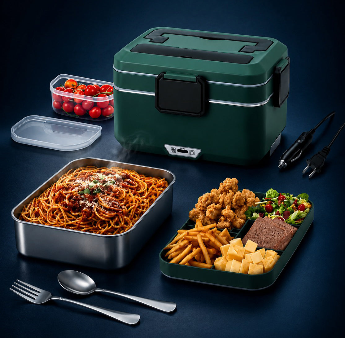 Electric Lunch Box for Adults, 100W 3.5L 2-Layer Portable Food Warmer for Men, Dual Mode 2.5L + 1L Large Heated Lunch Box for Car/Truck/Work, Lonchera Eléctrica Portátil Para Calentar Almuerzo